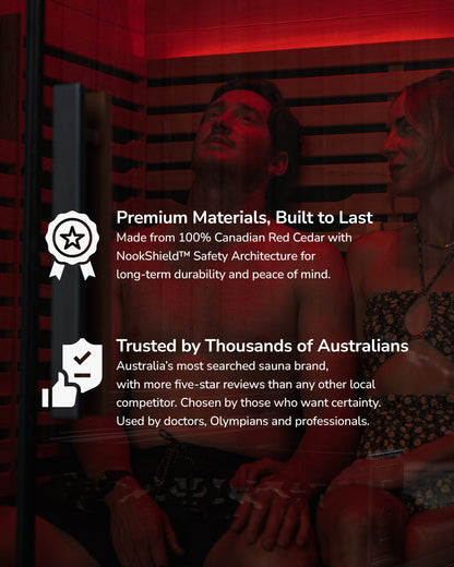 Key benefits of the Nook Ultra 2-person infrared sauna
