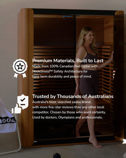Key benefits of the Nook Ultra 3-person infrared sauna