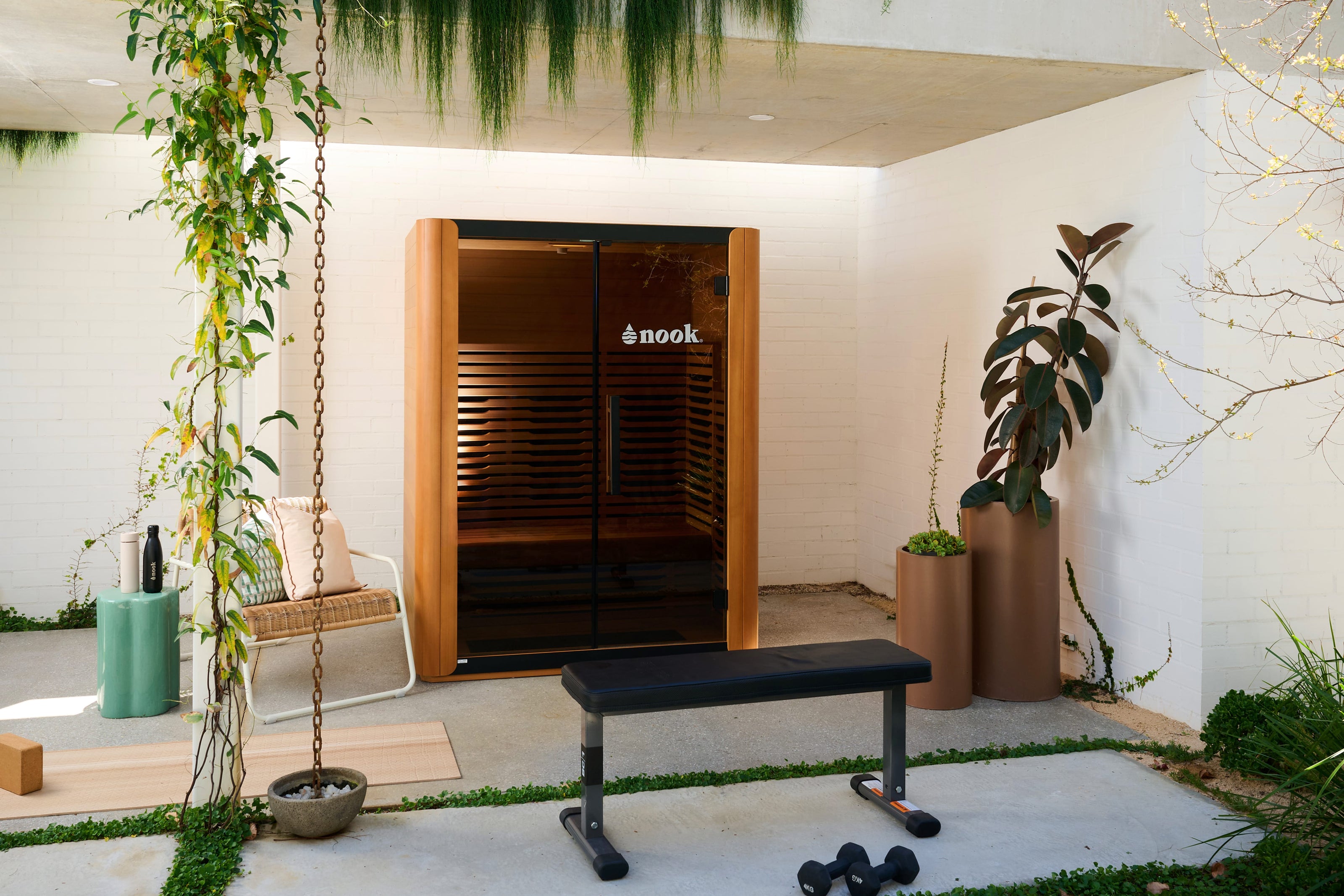 Exterior of a Nook Ultra 3-person infrared sauna